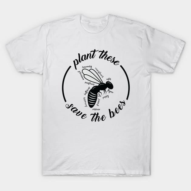 Plant These Save The Bees T-Shirt Help the bees & Our Planet T-Shirt by shopflydesign